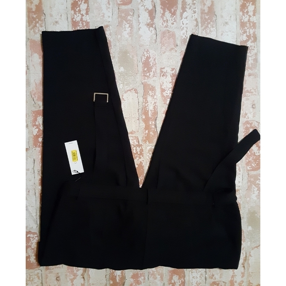 Calvin Klein Plus Size Belted Leg Pockets Ankle Trouser Pants - Black - Picture 4 of 11